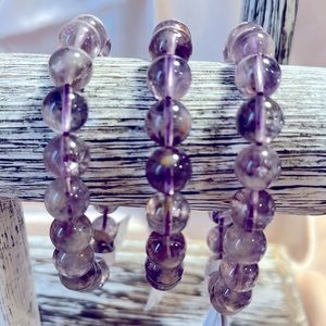 10mm Ghost Amethyst Natural Healing Crystal Stretch Bracelet